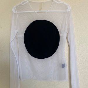 Norma Kamali White Mesh Top W/ Tags On Size S